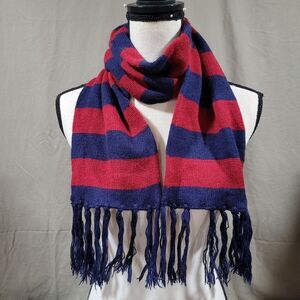 🎉5 For $10🎉  Red blue stripped scarf with tassels